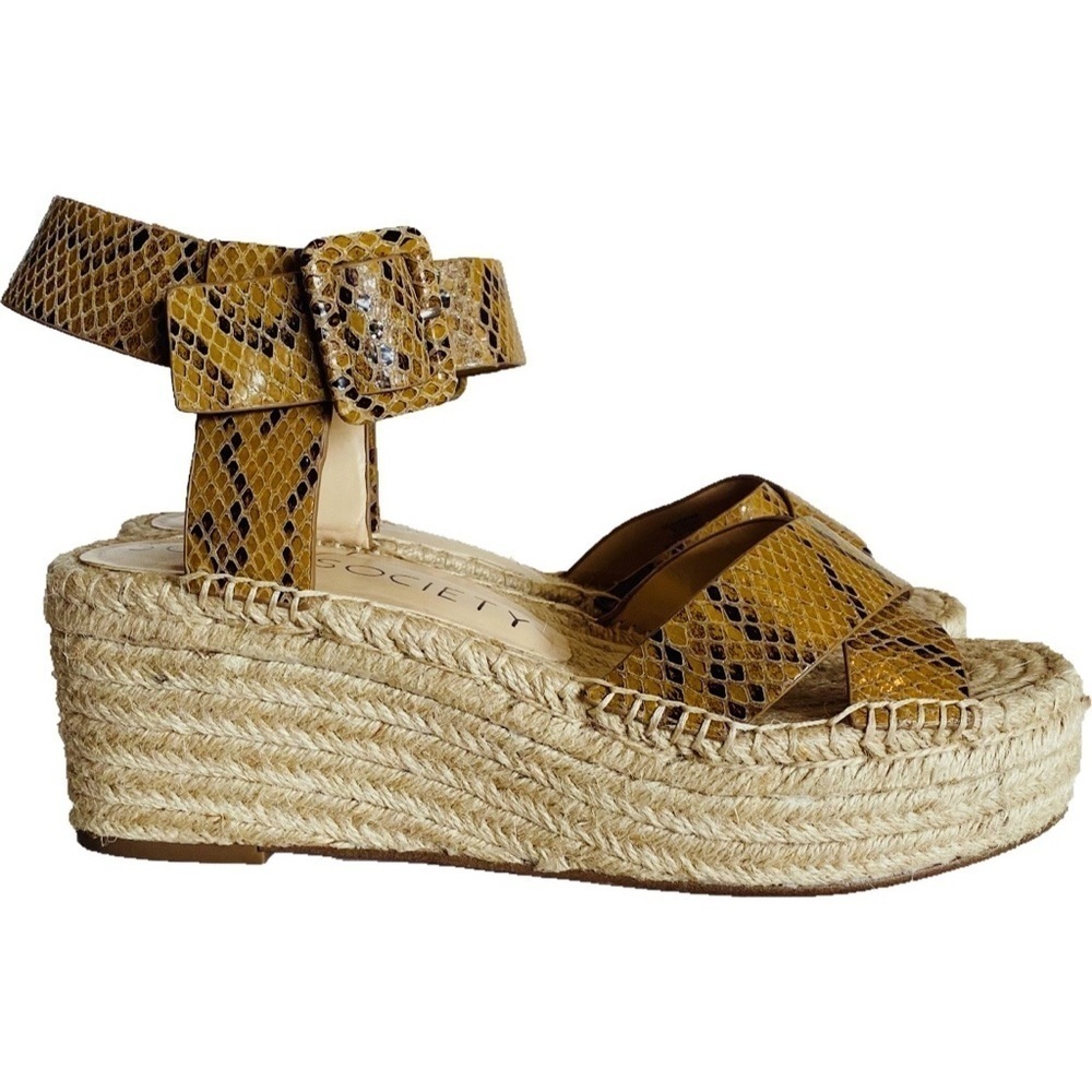 Espadrille Sandals Sole Society So-Audrina Snake Skin Platform Shoes Size 9.5